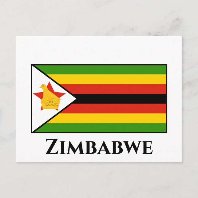 Cartão Postal Bandeira do Zimbabué (Frente)