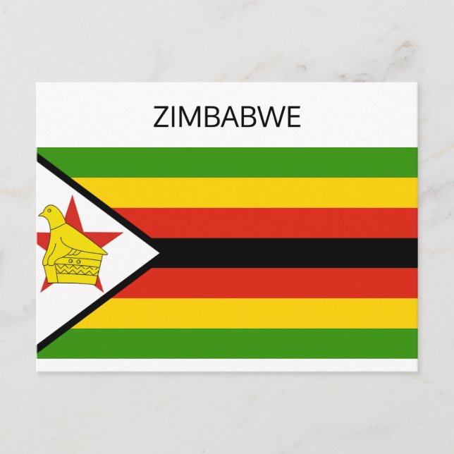 Cartão Postal Bandeira do Zimbabué (Frente)