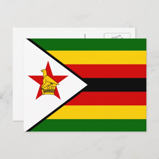 Cartão Postal Bandeira do Zimbabué, Bandeira do Zimbabué (Frente/Verso)