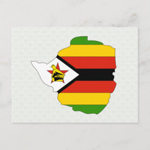 Cartão Postal Bandeira do Zimbábue Mapa tamanho grande