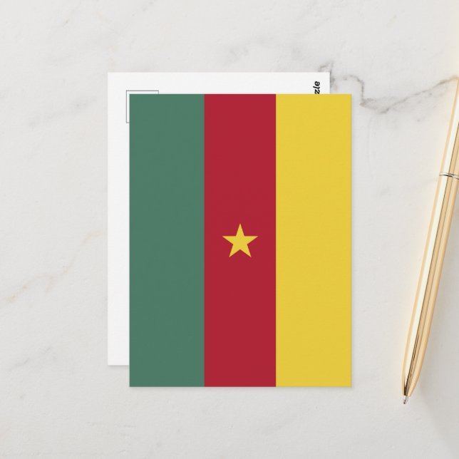Cartão Postal Bandeira dos Camarões (Frente/Verso In Situ)