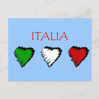 Cartão Postal Bandeira dos corações de Italia do amor do