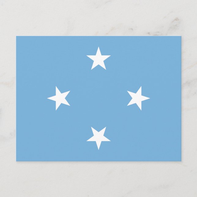 Cartão Postal Bandeira dos Estados Federados da Micronésia (Frente)