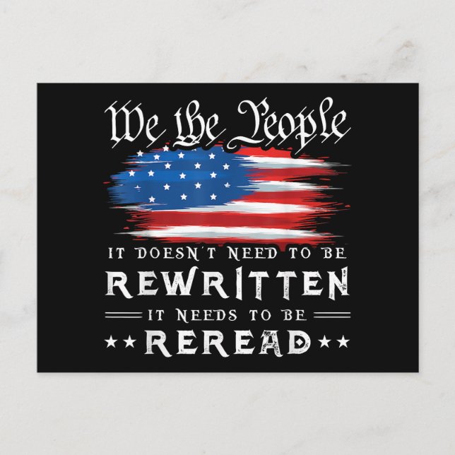 Cartão Postal Bandeira dos EUA Constituição dos EUA Precisa Ser  (Frente)