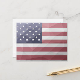 Cartão Postal Bandeira dos EUA Vermelho Branco Azul América Geom