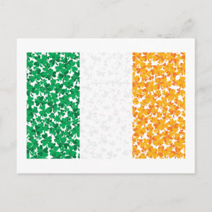 Cartão Postal Bandeira dos Shamrocks da Irlanda
