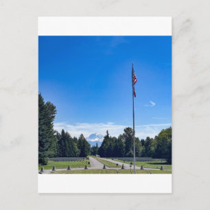 Cartão Postal Bandeira e Lápides do Cemitério Nacional de Tahoma