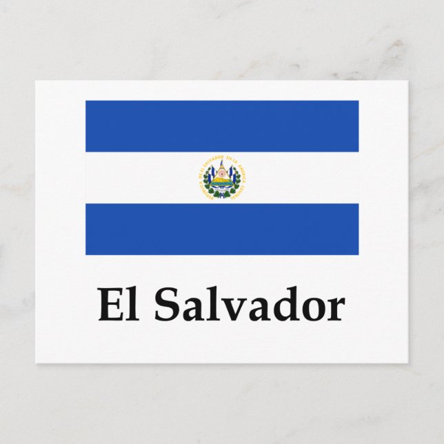 Cartão Postal Bandeira e nome de El Salvador (Frente)