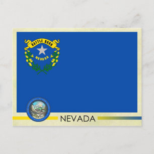 Cartão Postal Bandeira e selo do Estado de Nevada