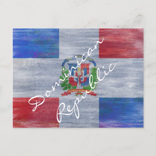 Cartão Postal Bandeira em apuros pela República Dominicana (Frente)