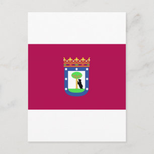 Cartão Postal Bandeira Espanha de Madrid (Cidade)