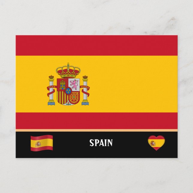Cartão Postal Bandeira Espanhola & país espanhol viagem / Espanh (Frente)