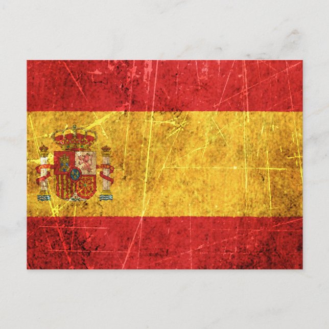 Cartão Postal Bandeira Espanhola Presa e Vestida (Frente)