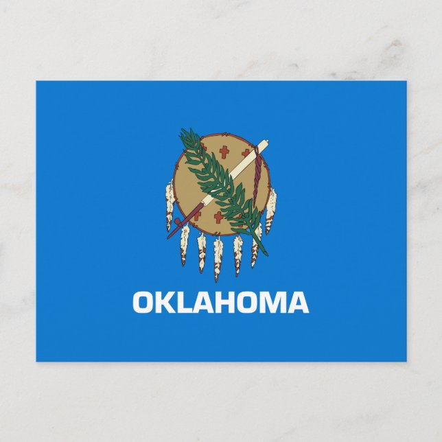 Cartão Postal Bandeira Estadual de Oklahoma (Frente)
