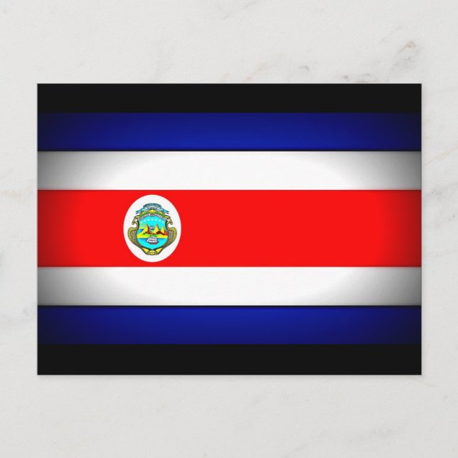 Cartão Postal Bandeira Estilizada da Costa Rica (Frente)