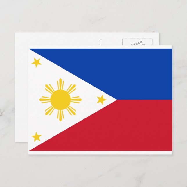 Cartão Postal Bandeira Filipina, Bandeira das Filipinas (Frente/Verso)