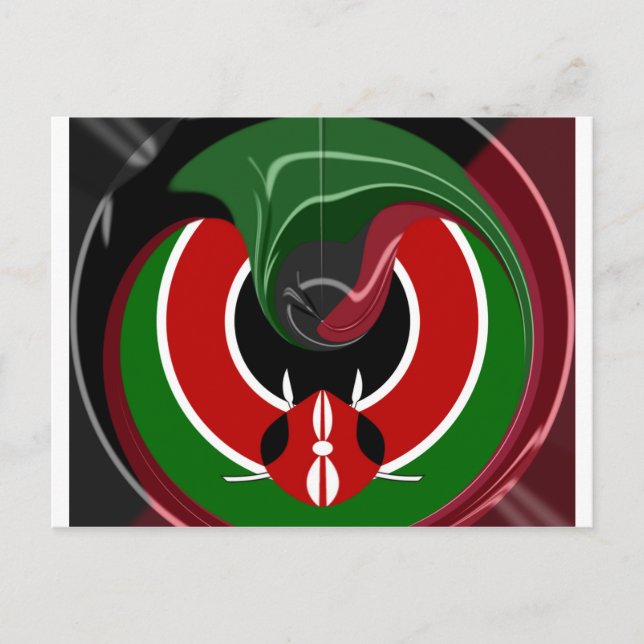 Cartão Postal Bandeira Fluid Kenyan (Frente)