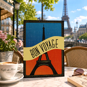 Cartão Postal Bandeira Francesa Vintage Paris Torre Eiffel Viage