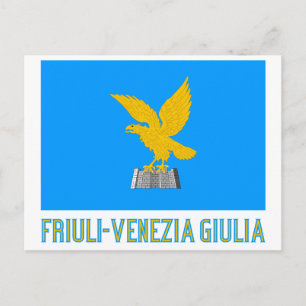 Cartão Postal Bandeira Friuli-Venezia Giulia com nome