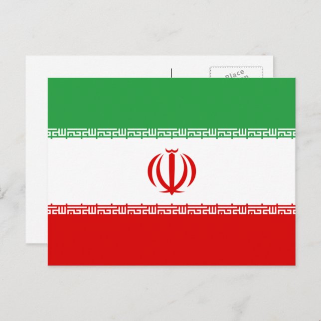 Cartão Postal Bandeira iraniana, Bandeira do Irã (Frente/Verso)