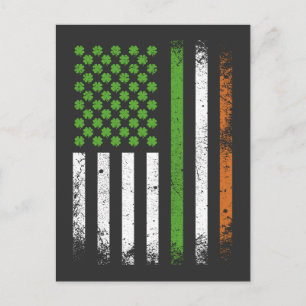 Cartão Postal Bandeira Irlandesa Americana Bandeira da Irlanda