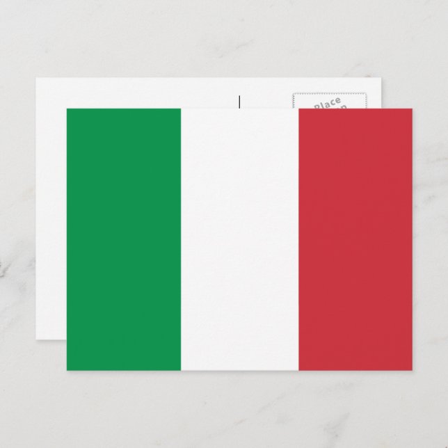 Cartão Postal Bandeira italiana, Bandeira da Itália (Frente/Verso)