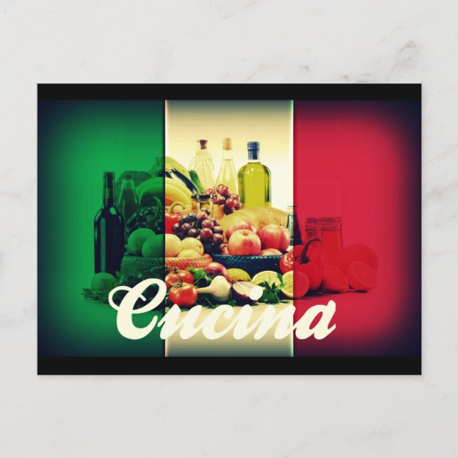 Cartão Postal Bandeira italiana Cucina (Frente)