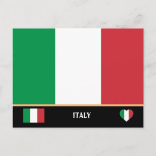 Cartão Postal Bandeira italiana e viagem italiano / Itália