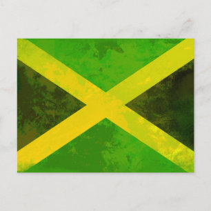 Cartão Postal bandeira jamaica - raízes reggae