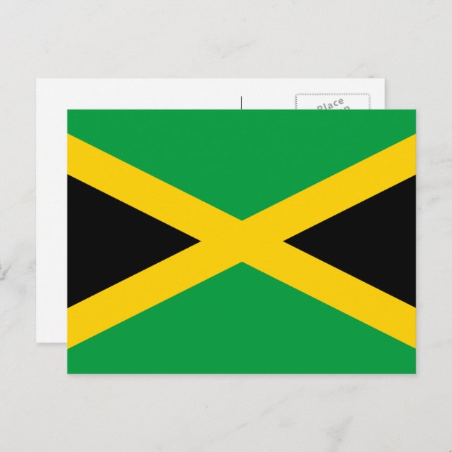 Cartão Postal Bandeira Jamaicana, Bandeira da Jamaica (Frente/Verso)