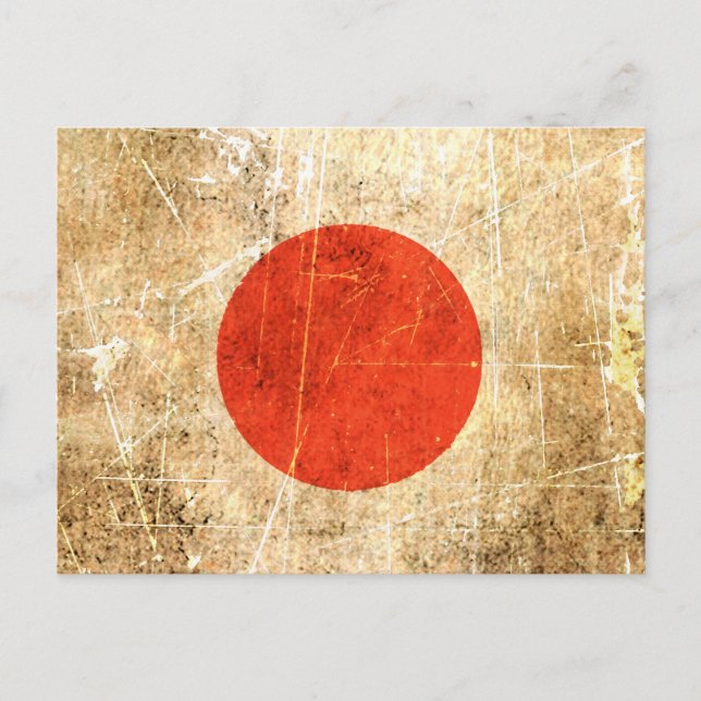 Cartão Postal Bandeira Japonesa Presa e Vestida (Frente)