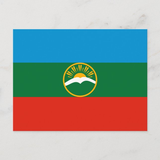 Cartão Postal Bandeira Karachay Cherkessia (Frente)