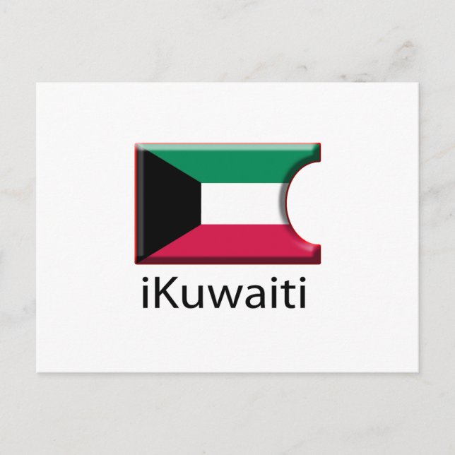Cartão Postal Bandeira Kuwait (Frente)