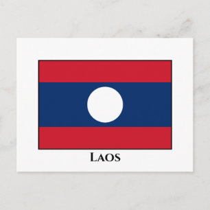 Cartão Postal Bandeira Laos