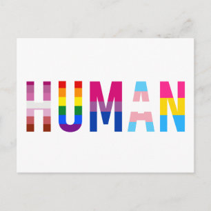 Cartão Postal Bandeira LGBT HUMANA Mês do Orgulho Gay Transgêner