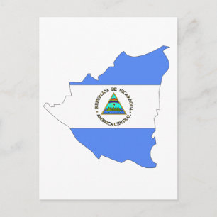 Cartão Postal bandeira mapa da Nicarágua