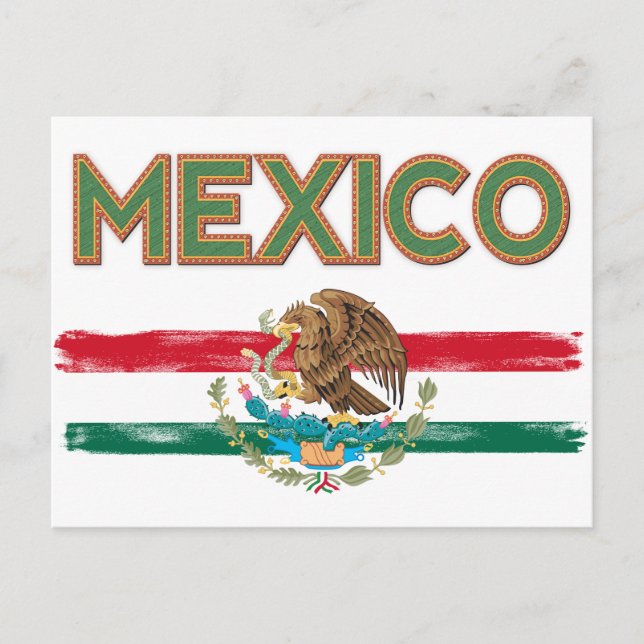 Cartão Postal Bandeira mexicana (Frente)