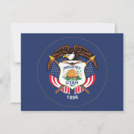 Cartão Postal Bandeira Moderna do Utah Beehive Star Terra de Siã