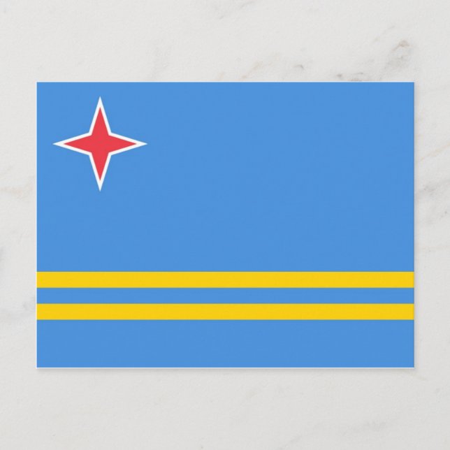 Cartão Postal Bandeira Mundial Nacional de Aruba (Frente)