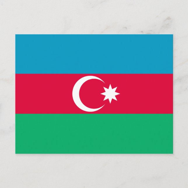 Cartão Postal Bandeira Nacional do Azerbaijão (Frente)