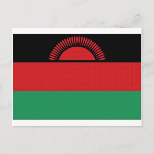 Cartão Postal Bandeira Nacional do Malawi (Frente)