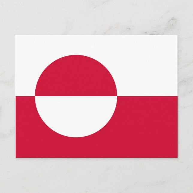 Cartão Postal Bandeira nacional do mundo de Greenland (Frente)