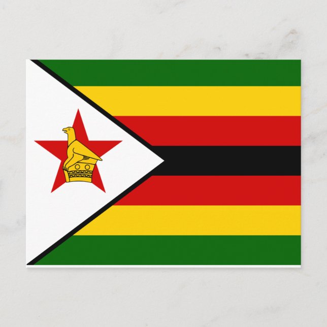 Cartão Postal Bandeira nacional do mundo de Zimbabwe (Frente)