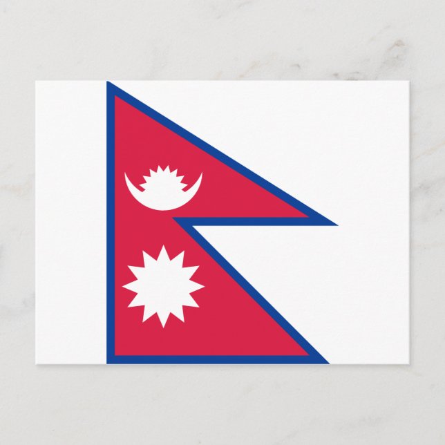 Cartão Postal Bandeira Nacional do Nepal (Frente)