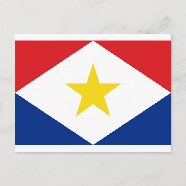 Cartão Postal Bandeira Nacional Saba (Frente)