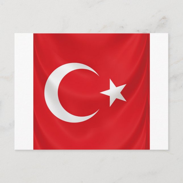 Cartão Postal bandeira nacional turca (Frente)