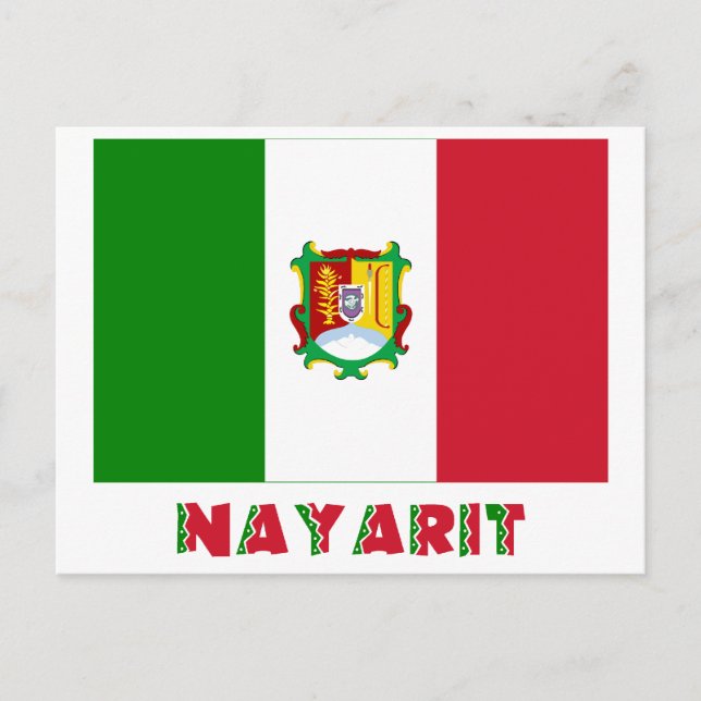 Cartão Postal Bandeira não oficial de Nayarit (Frente)