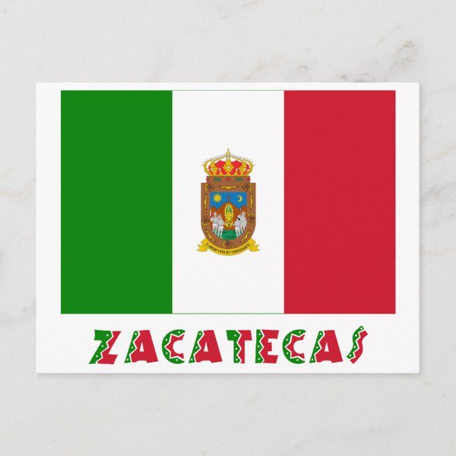 Cartão Postal Bandeira não oficial de Zacatecas (Frente)