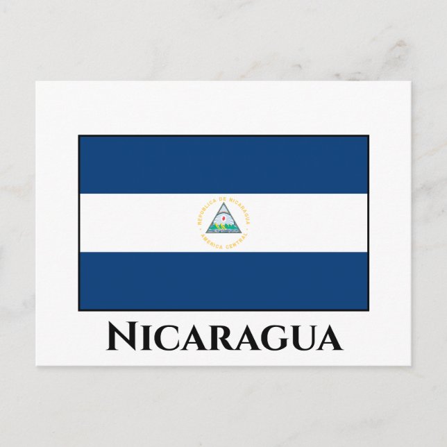 Cartão Postal Bandeira Nicarágua (Nicarágua) (Frente)