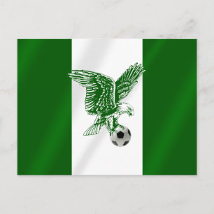 Cartão Postal bandeira nigeriana das Super Águias na Nigéria